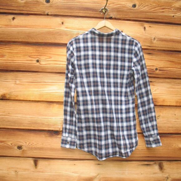 Theory Featherweight Cotton Plaid Top - Picture 4 of 7